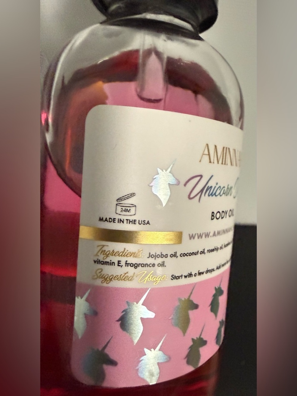 Aminnah Unicorn Dreams Body Oil! NEW Smells like Pink Sugar & Cotton Candy! - Picture 4 of 5